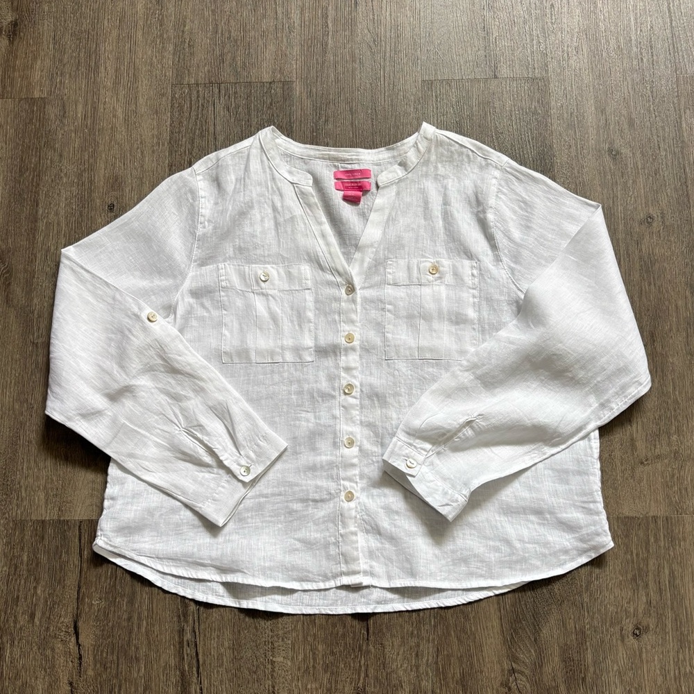 EUC Isaac Mizrahi Linen Blouse